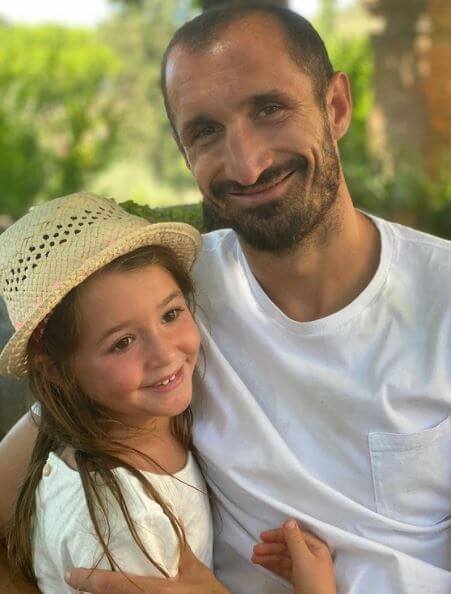 Nina Chiellini with her father Giorgio Chiellini.